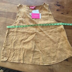Isaac Mizrahi Women's yellow linen tank w open back